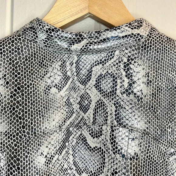 Ruby Red Snake Skin Leather Jacket - Picture 8 of 9